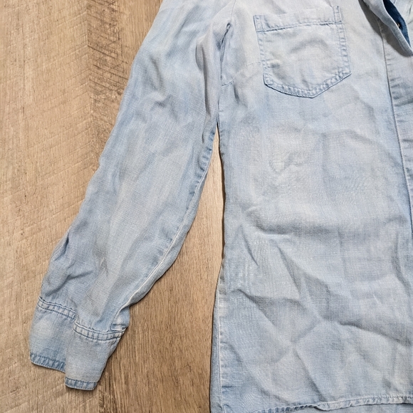 Tribal.Jeans Chambray long Sleeve Button Down Shirt Split Back - Picture 8 of 13